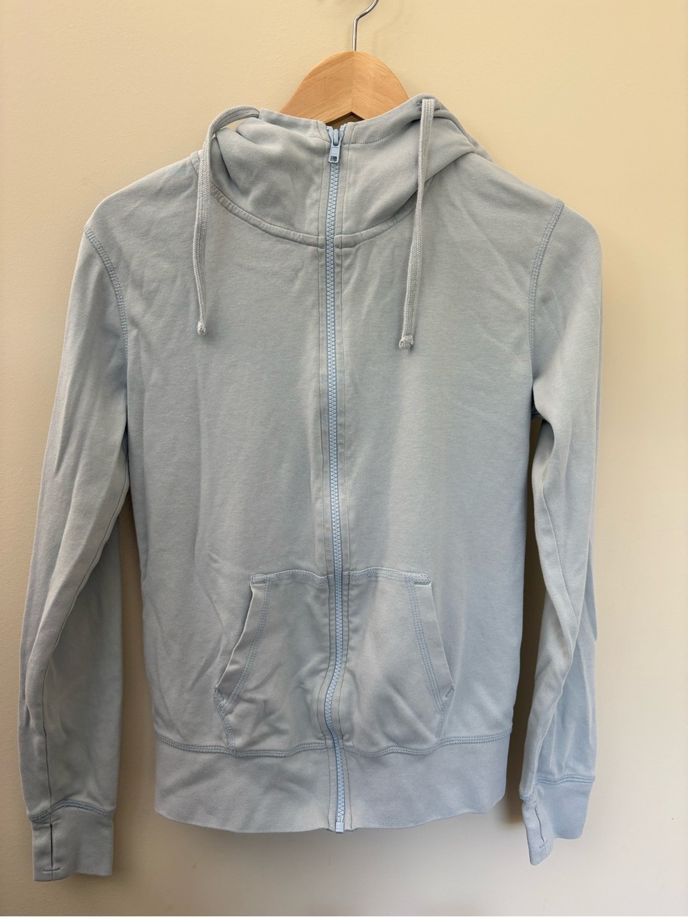 Pact Hooded Full Zip Sweatshirt Size Small Pale Blue